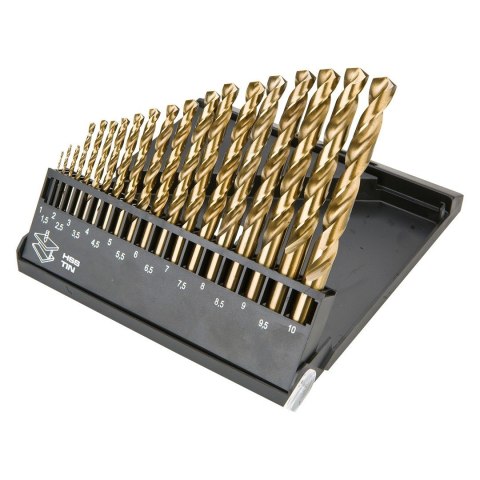 WIERTŁA DO METALU HSS-TIN 1.0-10.0 MM, ZESTAW 19 SZT. 57H199 Graphite WIERTŁA DO METALU HSS-TIN 1.0-10.0 MM, ZESTAW 19 SZT. 57H199 Graphite