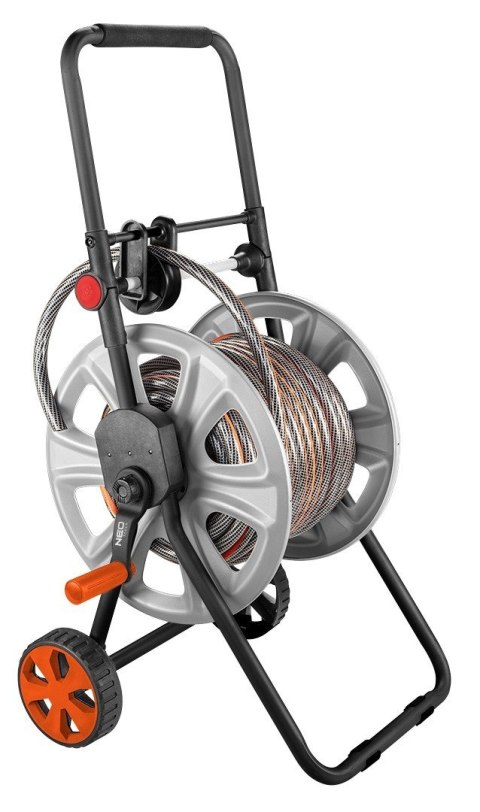 WÓZEK ORGANIZER NA WĄŻ OGRODOWY METALOWY Z PROWADNICĄ WĘŻA DO 60 M WĘŻA 1/2" NEO TOOLS
