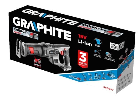 58G017 PILARKA SZABLOWA AKUMULATOROWA ENERGY+ 18V, LI-ION, BEZ AKUMULATORA GRAPHITE 58G017 PILARKA SZABLOWA AKUMULATOROWA ENERGY+ 18V, LI-ION, BEZ AKUMULATORA GRAPHITE