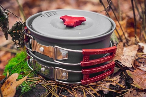 NACZYNIA ZESTAW TURYSTYCZNE NA CAMPING SURVIVALOWE BIWAKOWE OUTDOOR 7 W 1 NEO TOOLS 63-146