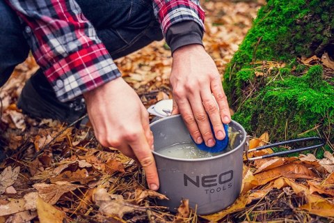 NACZYNIA ZESTAW TURYSTYCZNE NA CAMPING SURVIVALOWE BIWAKOWE OUTDOOR 7 W 1 NEO TOOLS 63-146