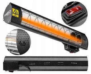 90-031 PROMIENNIK 2000W, IP65, ELEMENT GRZEJNY GOLDEN HALOGEN LAMP NEO TOOLS