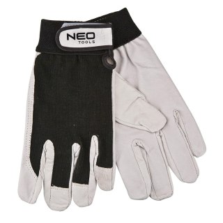 97-604 RĘKAWICE ROBOCZE, SKÓRA ŚWIŃSKA LICOWA, Z RZEPEM, 8" NEO TOOLS