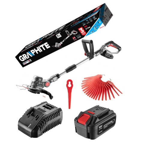 ZESTAW PODKASZARKA ENERGY+ GRAPHITE 58G030 Akumulator Ładowarka ZESTAW PODKASZARKA ENERGY+ GRAPHITE 58G030 Akumulator Ładowarka