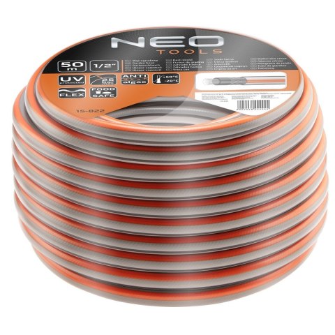 15-822 WĄŻ OGRODOWY 1/2" X 50 M, 4-WARSTWOWY NEO OPTIMA NEO TOOLS