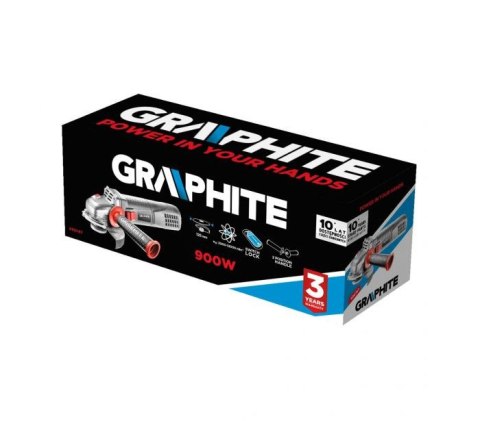 59G187 GRAPHITE SZLIFIERKA KĄTOWA 900W, TARCZA 125 X 22.2 MM, OBROTY 3000-12000 MIN⁻¹ 59G187 GRAPHITE SZLIFIERKA KĄTOWA 900W, TARCZA 125 X 22.2 MM, OBROTY 3000-12000 MIN⁻¹