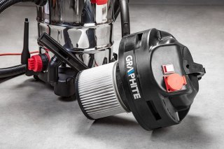 59G607 GRAPHITE ODKURZACZ WARSZTATOWY 1500W, ZBIORNIK 30L