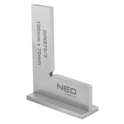 KĄTOWNIK Z PODSTAWĄ STALOWY Z PODSTAWĄ DIN875/2 100 X 70 MM NEO TOOLS 72-031