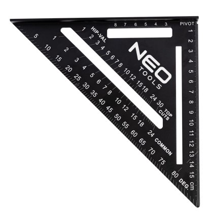 Kątownik ciesielski i stolarski aluminiowy 15 cm narzędzie do precyzyjnego pomiaru kątów NEO TOOLS 72-102