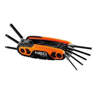 KLUCZE TORX Z UCHWYTEM T9 T10 T15 T20 T25 T27 T30 T40 NEO TOOLS 09-573