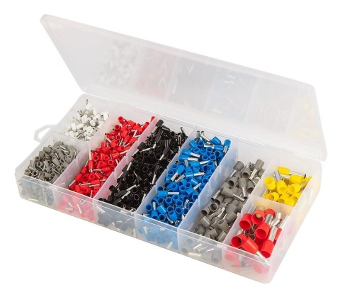Szczypce do zaciskania końcówek 205 mm + 1200 tulejek 01-562 Szczypce do zaciskania końcówek 205 mm + 1200 tulejek 01-562