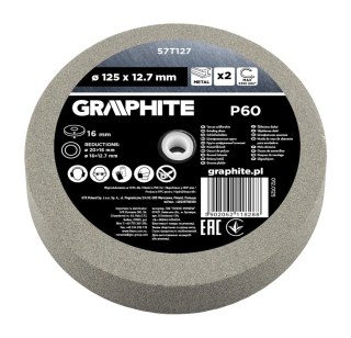 Tarcze szlifierskie 125 x 20/16/12. 7 x 16 mm, p60, 2 szt 57T127