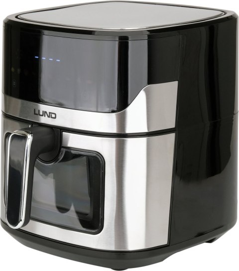 FRYTKOWNICA BEZTŁUSZCZOWA AIR FRYER FRYTOWNICA ZDROWE I SZYBKIE SMAŻENIE 1600 W 6,5 L CZARNA LUND