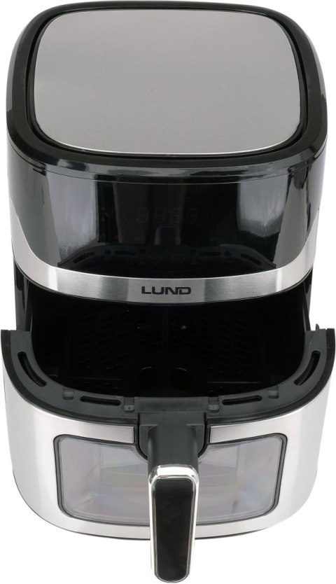 FRYTKOWNICA BEZTŁUSZCZOWA AIR FRYER FRYTOWNICA ZDROWE I SZYBKIE SMAŻENIE 1600 W 6,5 L CZARNA LUND