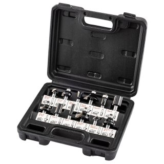 Frezy do drewna widiowe trzpień 8 mm zestaw 12 sztuk frezów GRAPHITE 56T614