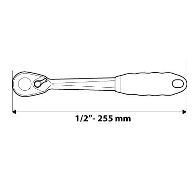 Grzechotka Treszczotka mechaniczna 1/2" 255 mm 72T Klucz Nasadowy NEO TOOLS 08-520