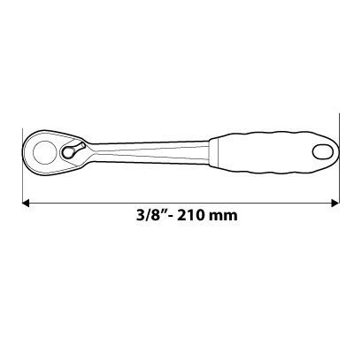Grzechotka prosta z korpusem ze stali chromowo-wanadowej 3/8" 210mm 45T 08-508 NEO TOOLS