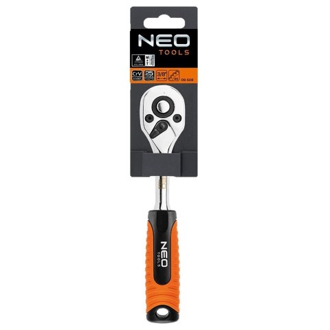 Grzechotka prosta z korpusem ze stali chromowo-wanadowej 3/8" 210mm 45T 08-508 NEO TOOLS
