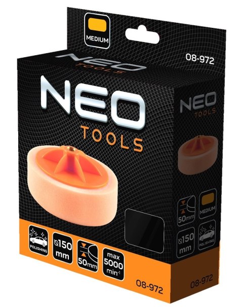 Pad polerski gąbka średnia 150 x 50 mm M 14 do polerki z pianki poliuretanowej NEO TOOLS 08-972