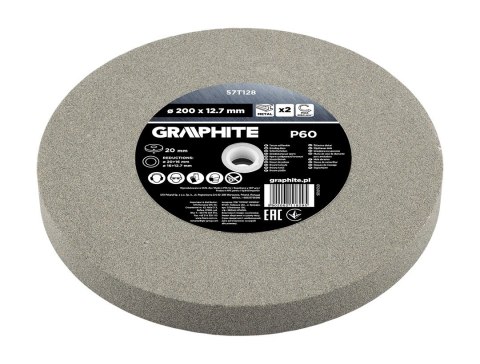 Tarcze szlifierskie 200 x 20/16/12. 7 x 20 mm, p60, 2 szt 57T128 Tarcze szlifierskie 200 x 20/16/12. 7 x 20 mm, p60, 2 szt 57T128