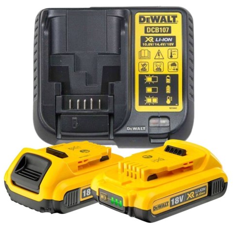 Wkrętarka akumulatorowa 18V 2x akumulator Li-Ion walizka TSTAK w zestawie z ładowarką DeWALT DCD771D2-QW