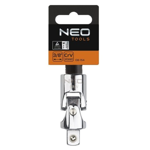 Przegub uniwersalny do nasadek z wytrzymałej stali chromowo-wanadowej 3/8" 08-154 NEO TOOLS