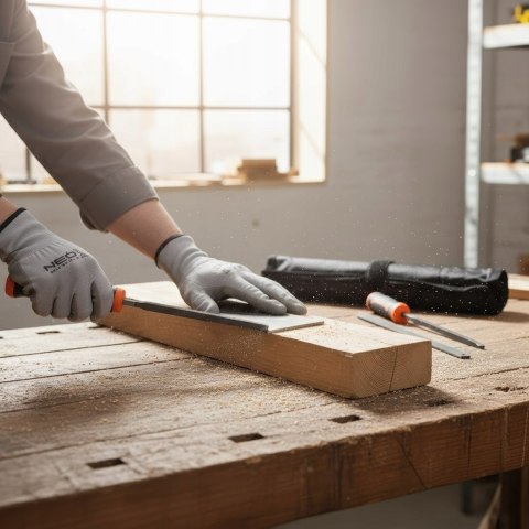 Uchwyt do pilników zestaw 5 pilników +1 uchwyt NEO TOOLS 44-652