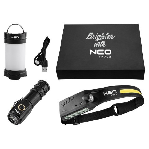 ZESTAW OŚWIETLENIOWY SURVIVALOWY TURYSTYCZNY 3 W 1 LAMPA LATARKA 99-132 NEO TOOLS