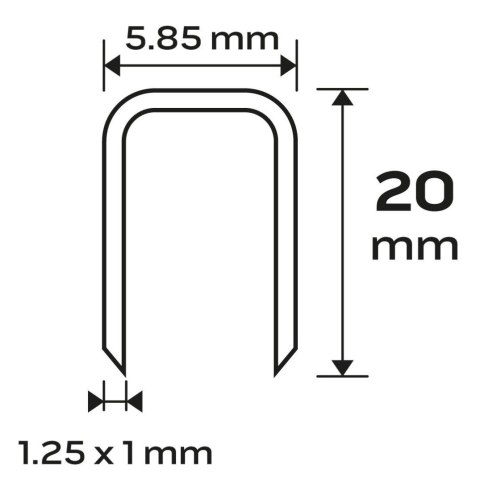 ZSZYWKI GALWANIZOWANE DO ZSZYWACZA PNEUMATYCZNEGO GA18 TYP 90 DŁUGOŚĆ 20 MM 4000 szt 14-623 NEO TOOLS