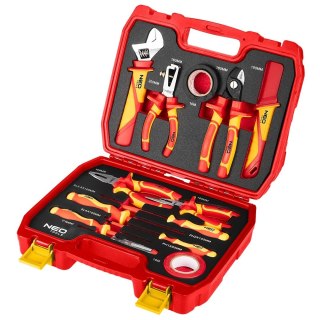 Zestaw Narzędzi dla Elektryka 13 elementy Walizka Szczypce Śrubokręty NEO TOOLS 01-315