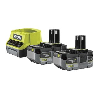 Zestaw akumulatora LITOWE-JONOWE 2x 4.0 AH PLUS ŁADOWARKA ONE + RYOBI RC18120-240X