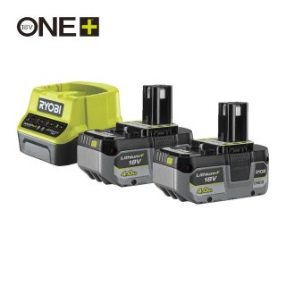 Zestaw akumulatora LITOWE-JONOWE 2x 4.0 AH PLUS ŁADOWARKA ONE + RYOBI RC18120-240X