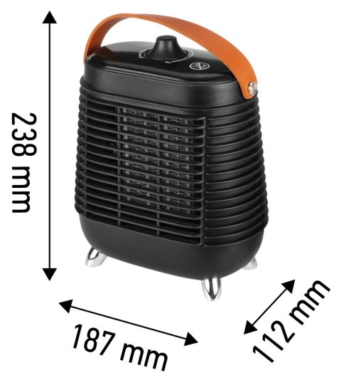 Termowentylator ogrzewacz powietrza mały czarny ceramiczny grzejnik pokojowy 1500w NEO TOOLS 90-157