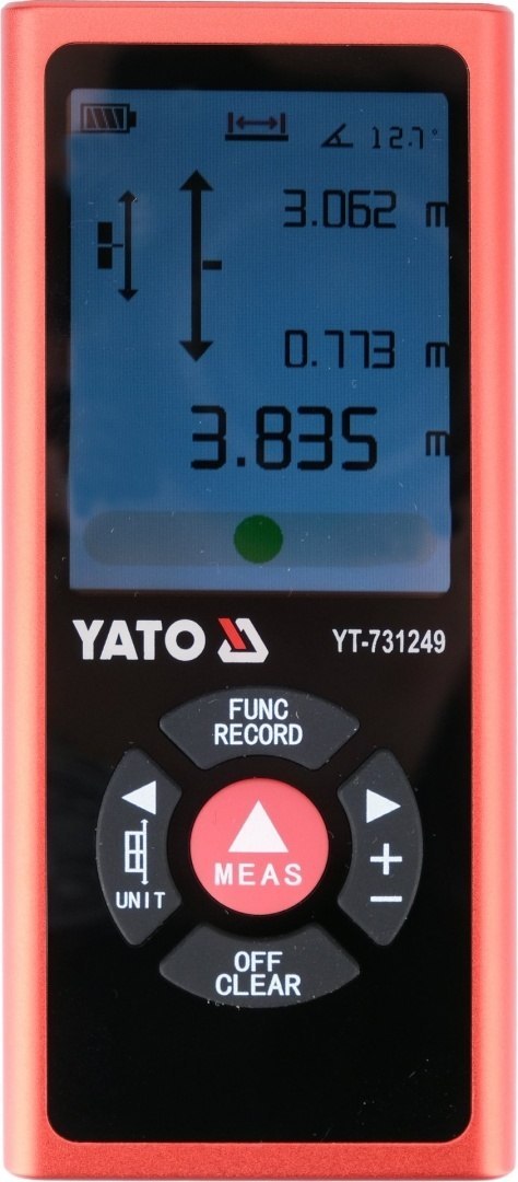 DALMIERZ LASEROWY DWUKIERUNKOWY 2 x 60 m CYFROWY TFT MIERNIK ODLEGŁOŚCI YT-731249 YATO