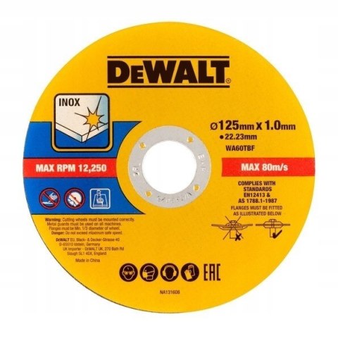 DeWalt Tarcza do metalu stali INOX 125x1,0 1 Sztuk