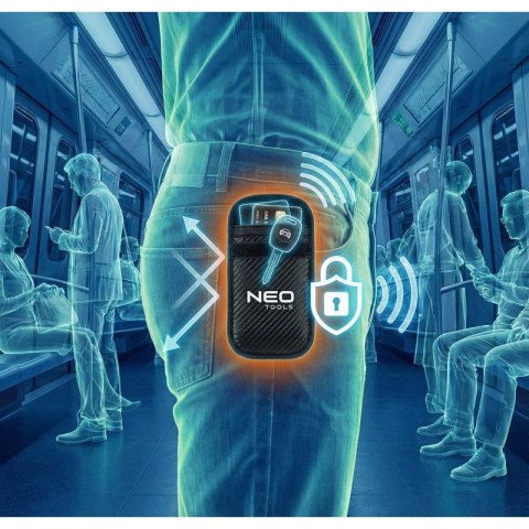ETUI ANTYKRADZIEŻOWE NA KLUCZYKI SAMOCHODOWE KARTY KEYLESS KLATKA FARADAYA 11-476 NEO TOOLS