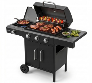 GRILL GAZOWY 5 PALNIKOWY 4+1 NA KÓŁKACH 14,4KW Z POKRYWĄ LUND 99647