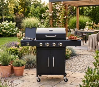 GRILL GAZOWY 5 PALNIKOWY 4+1 NA KÓŁKACH 14,4KW Z POKRYWĄ LUND 99647