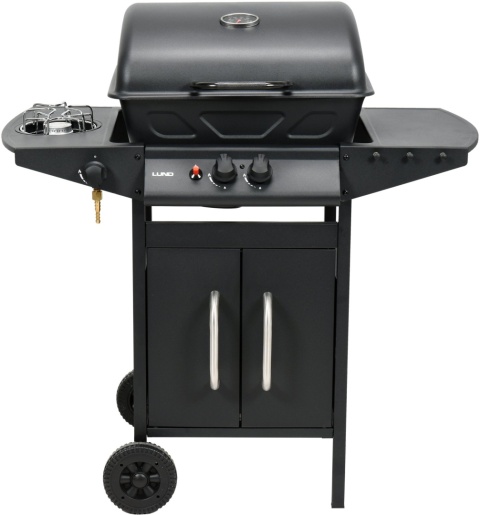 GRILL GAZOWY OGRODOWY 2+1 8 KW PALNIK BOCZNY STALOWY RUSZT LUND 99645