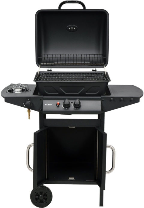 GRILL GAZOWY OGRODOWY 2+1 8 KW PALNIK BOCZNY STALOWY RUSZT LUND 99645