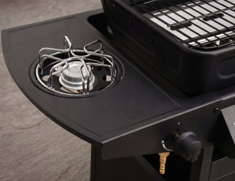 GRILL GAZOWY OGRODOWY 2+1 8 KW PALNIK BOCZNY STALOWY RUSZT LUND 99645