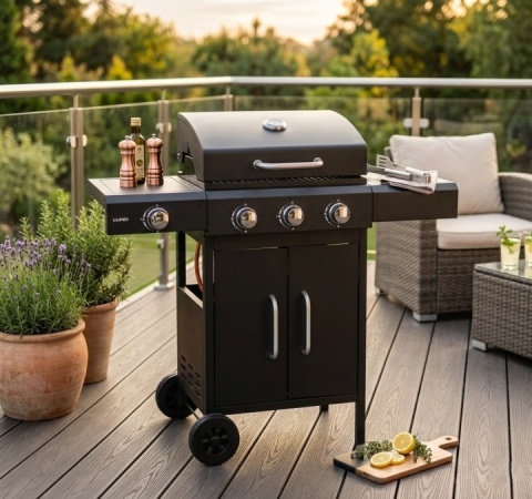 GRILL GAZOWY OGRODOWY 3+1 11,6KW Z TERMOMETREM LUND 99646