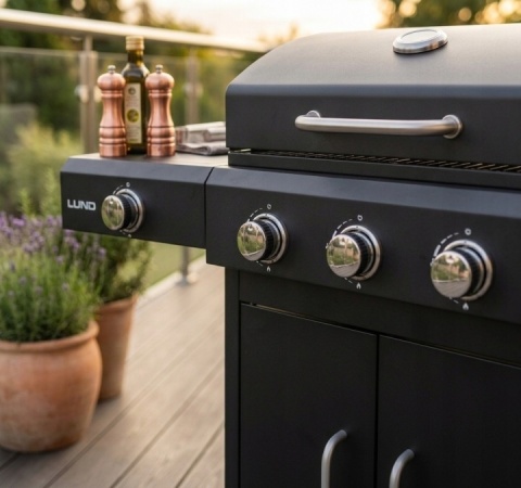 GRILL GAZOWY OGRODOWY 3+1 11,6KW Z TERMOMETREM LUND 99646