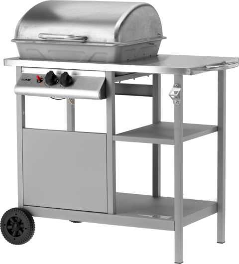 GRILL GAZOWY OGRODOWY 5,5KW DWUPALNIKOWY Z POKRYWĄ STAL NIERDZEWNA LUND 99658