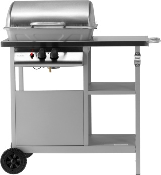GRILL GAZOWY OGRODOWY 5,5KW DWUPALNIKOWY Z POKRYWĄ STAL NIERDZEWNA LUND 99658