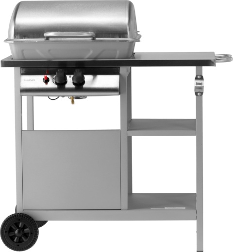 GRILL GAZOWY OGRODOWY 5,5KW DWUPALNIKOWY Z POKRYWĄ STAL NIERDZEWNA LUND 99658