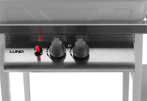 GRILL GAZOWY OGRODOWY 5,5KW DWUPALNIKOWY Z POKRYWĄ STAL NIERDZEWNA LUND 99658