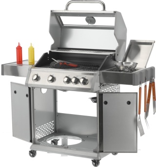 GRILL GAZOWY OGRODOWY ITAMI 4+1 STAL NIERDZEWNA 14,2KW SZYBA YATO YG-20003