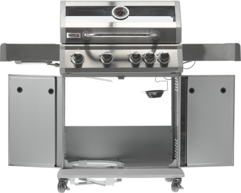 GRILL GAZOWY OGRODOWY ITAMI 4+1 STAL NIERDZEWNA 14,2KW SZYBA YATO YG-20003