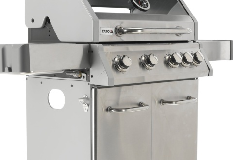 GRILL GAZOWY OGRODOWY ITAMI 4+1 STAL NIERDZEWNA 14,2KW SZYBA YATO YG-20003